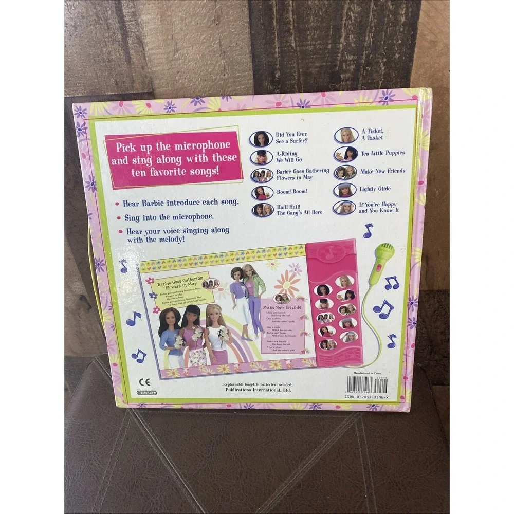 VTG Barbie Sing-Along Songs Play-a-Song Book w/ Working Microphone (2000) TESTED